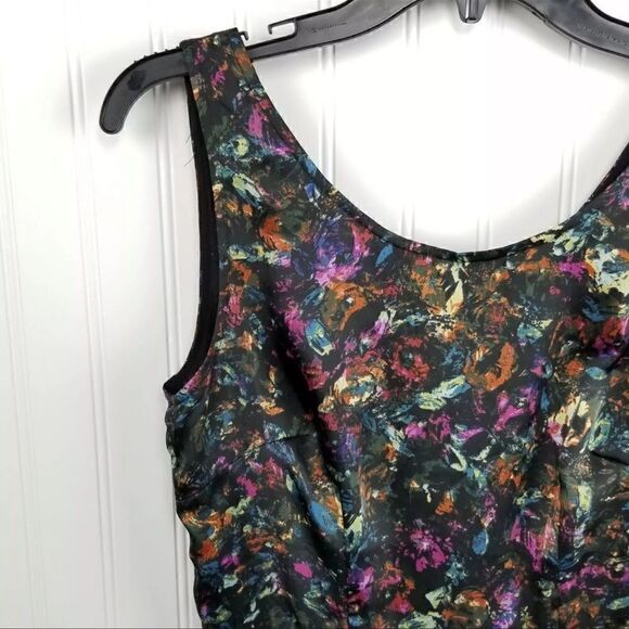 Jack Womens Size Small Sleeveless Fit & Flare Pleated Watercolor Skater Dress - Picture 4 of 7